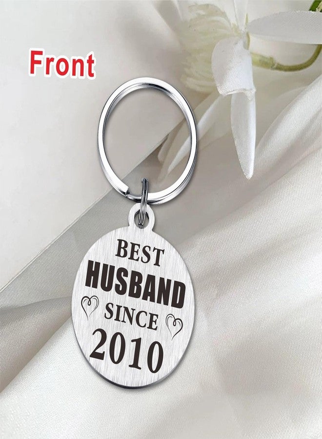 TANWIH 15th Wedding Anniversary Keychain Gifts, Best Husband Since 2010, 15 Year Anniversary Decoration for Him, 15 Yr Anniversary - Image 3